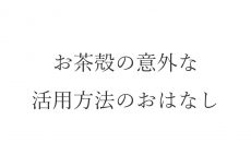 【ブログ】お茶殻の意外な活用方法のおはなし